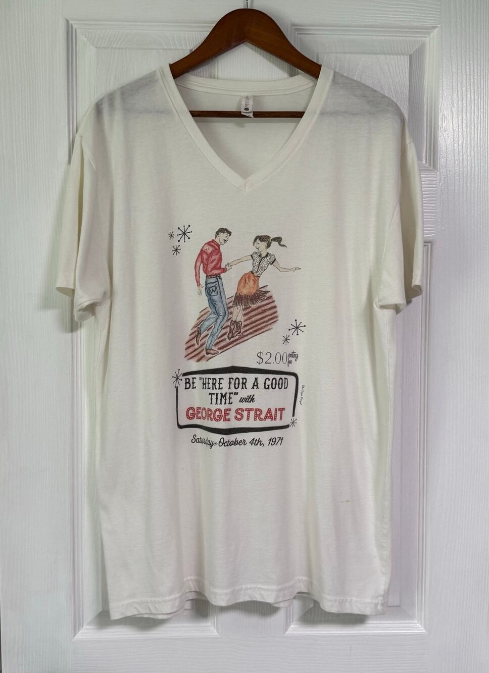 Vintage Rare1971 George Strait Be Here For Good Time Tour Graphic Shirt Size XL